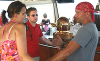 Volker Boehlke, the guide, providing information about the whales.